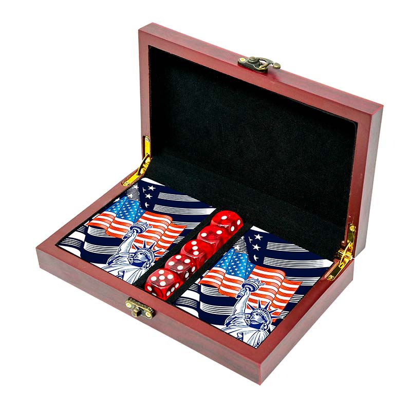 American Flag Playing Cards with Dice USA Gift Set