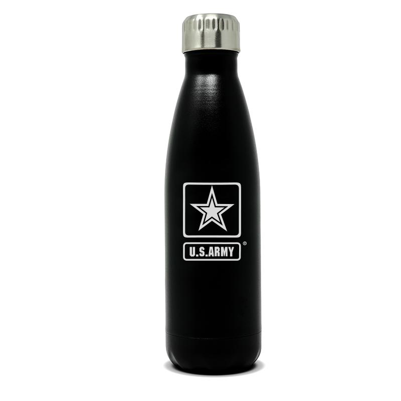 17 oz US Army Black Stainless Steel Water Bottle