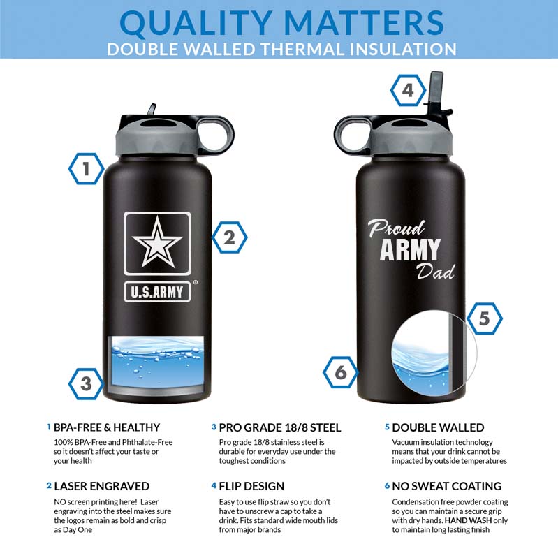 32 oz Army Proud Army Family Water Bottle – Fort Sill Photography