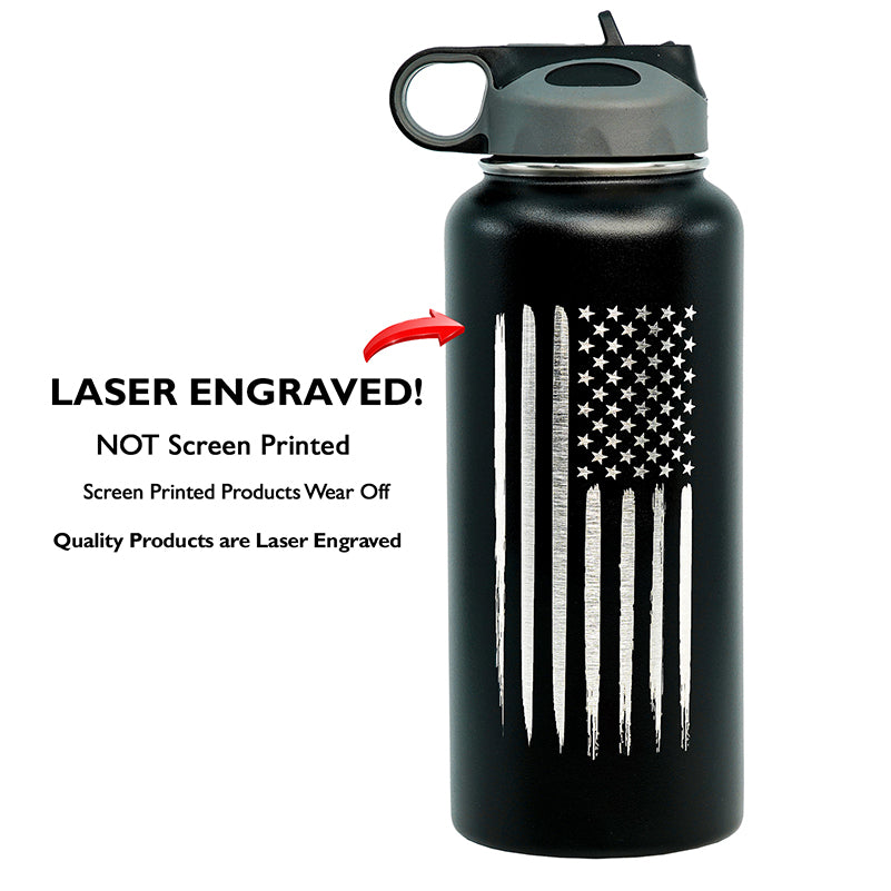 CLEARANCE SALE Laser Engraved 32 Oz Customizable Stainless Steel