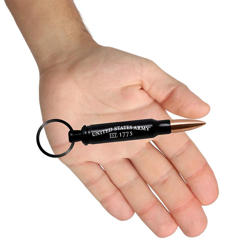 US Army 5.56 Bullet Cartridge Replica Bottle Opener Keychain on hand