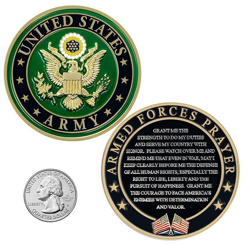 US Army Prayer Coin - Army Valor Challenge Coin