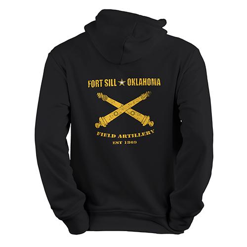 Fort Sill Field Artillery Black Sweatshirt, Fort Sill Oklahoma Vintage Black Hoodie